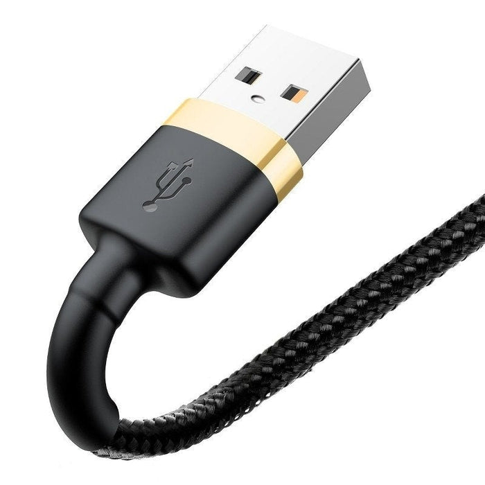 Кабел Baseus Cafule USB Lightning, 1.5A, 2m, златисто-черен