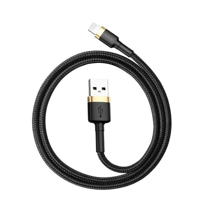 Кабел Baseus Cafule USB Lightning, 1.5A, 2m, златисто-черен