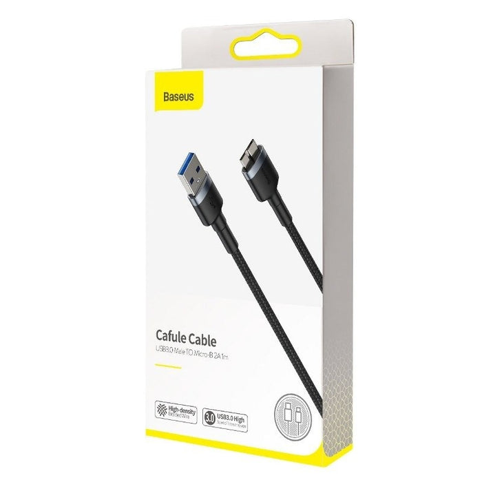 Кабел Baseus USB3.0 (Male) към Micro - B 2A 1m черно - сив