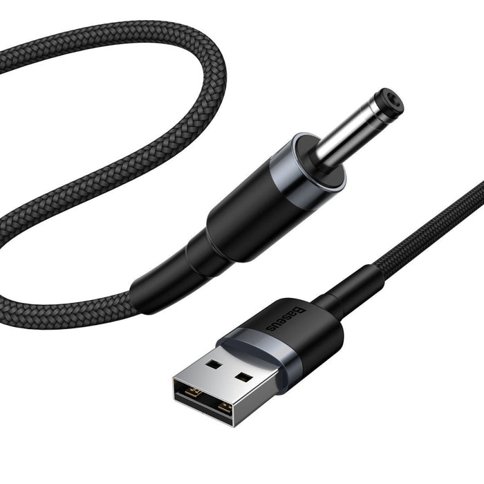 Кабел Baseus Cafule USB към DC 3.5mm 2A 1m сивo - черен