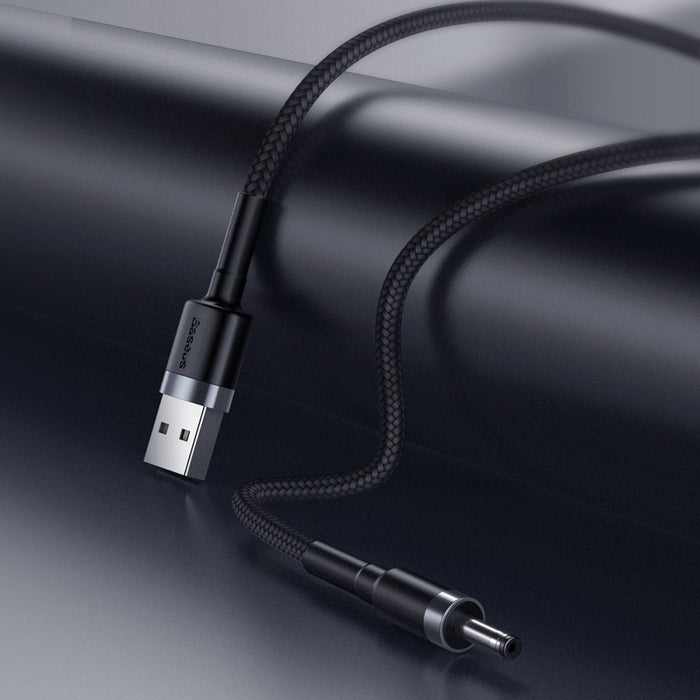 Кабел Baseus Cafule USB към DC 3.5mm 2A 1m сивo - черен