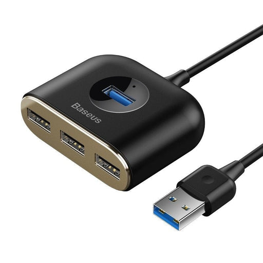 Хъб 4в1 Baseus Square Round USB 3.0 към 1x 3x 2.0 1m черен