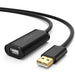 Удължителен кабел UGREEN US121 USB 2.0 активен 20m черен