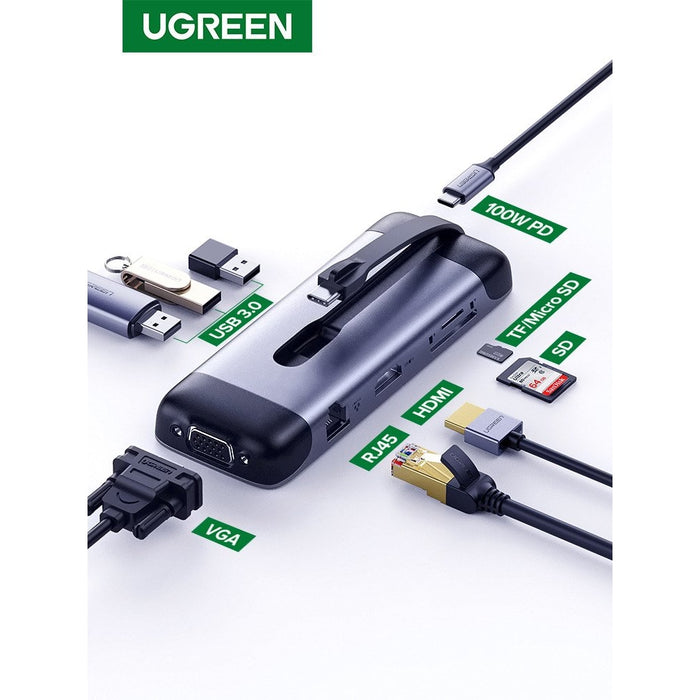 UGREEN CM286 9 az 1 - бен адаптер USB - C хъб