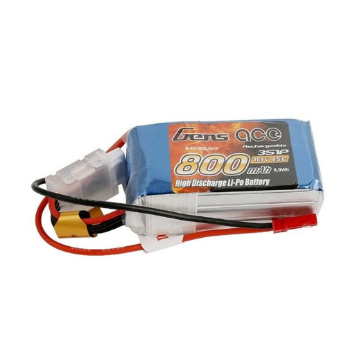 Батерия GensAce LiPo 800mAh 11.1V 45C 3S1P