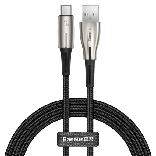 Кабел Baseus USB към Type - C LED 66W 6A 1m черен