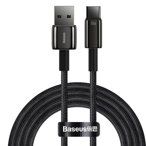 Кабел Baseus Tungsten Gold USB към Type - C 66W 2m черен