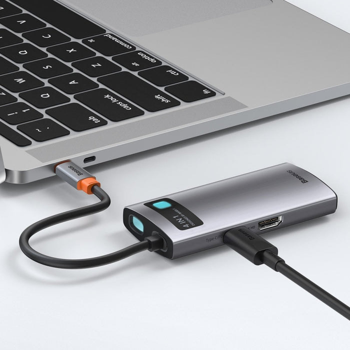 Хъб 4в1 Baseus Metal Gleam Series USB - C към USB