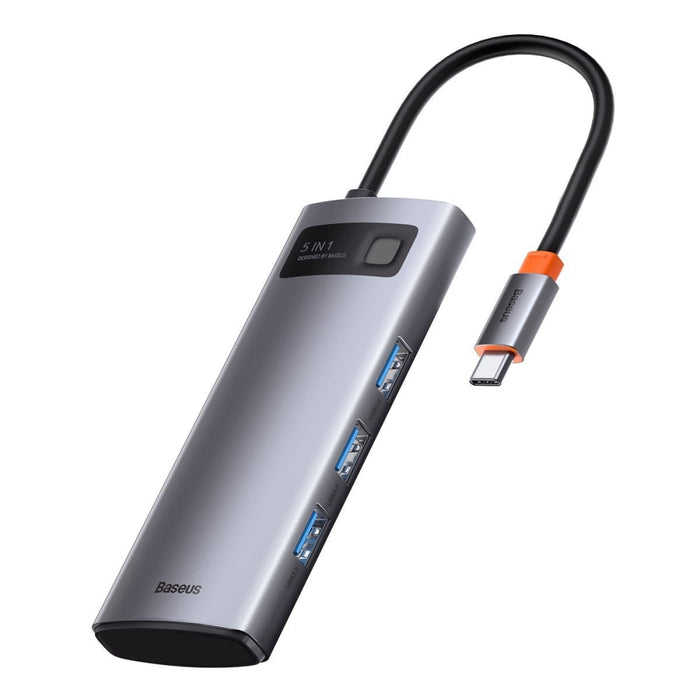 Хъб 5в1 Baseus Metal Gleam Series USB - C към 3x USB