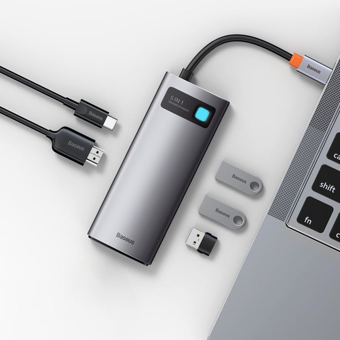 Хъб 5в1 Baseus Metal Gleam Series USB - C към 3x USB