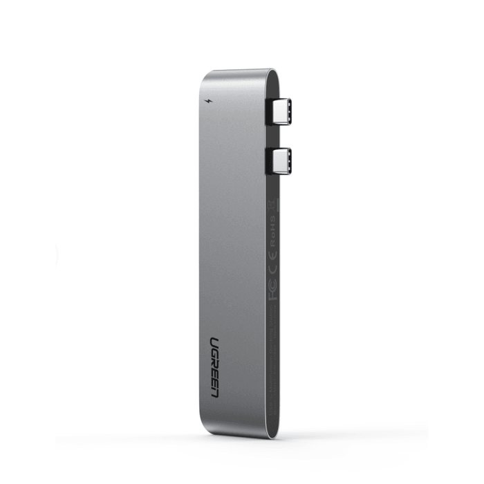 Адаптер UGREEN CM251, 6в2, USB-C за MacBook Air / Pro, сив