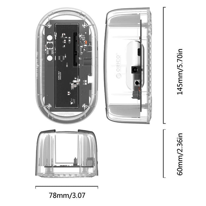 Докинг станция Orico с 1 гнездо за HDD/SSD 3,5’ USB - C 3.1