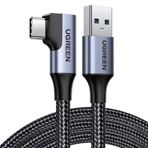 Ъглов кабел UGREEN US385 USB към USB - C 3A 1m черен