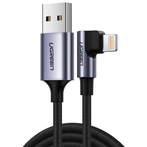 UGREEN US299 ъглов кабел USB към Lightning MFi 1m (черен)
