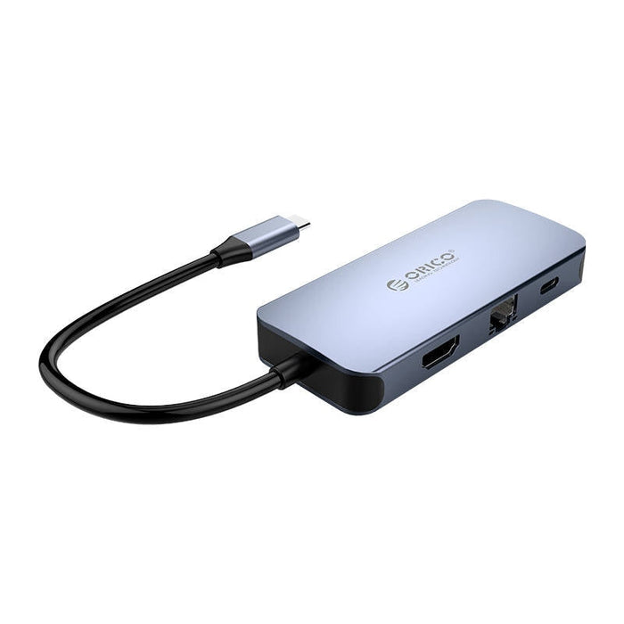 Хъб 6в1 Orico HDMI 4K 3x USB 3.0 RJ45 USB - C PD 100W