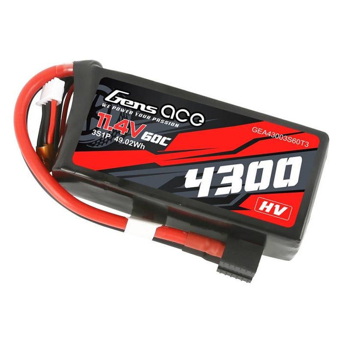 Батерия Gens Ace 4300mAh 11.4V 60C 3S1P z XT60/T - Plug