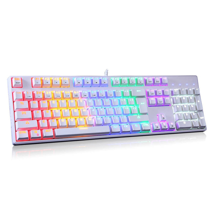 Механична гейминг клавиатура Motospeed CK107 RGB бяла