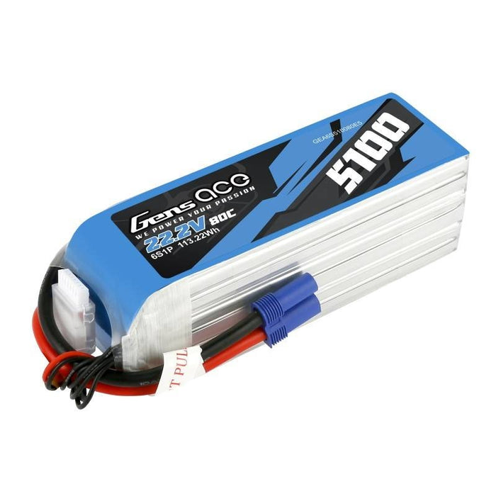 Батерия GensAce 5100mAh 22.2V 80C 6S1P EC5 battery