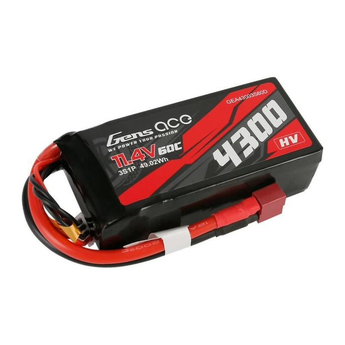 Батерия Gens Ace 4300mAh 11.4V 60C 3S1P T - Plug