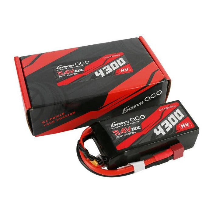 Батерия Gens Ace 4300mAh 11.4V 60C 3S1P T - Plug