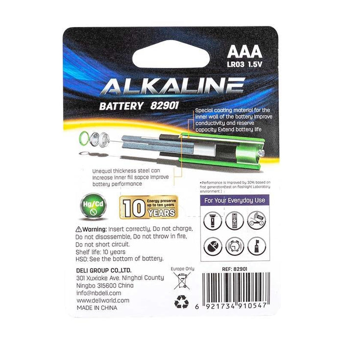 Комплект алкални батерии Deli AAA LR03 4 6бр.