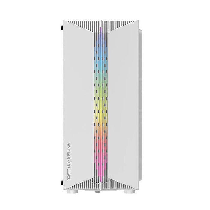 Darkflash DK151 компютърна кутия LED с 3 вентилатораs (бял)