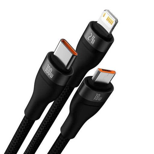 USB кабел 3в1 Baseus Flash Series USB - C + micro