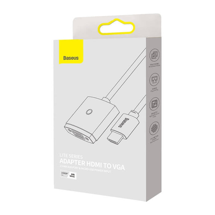 Адаптер Baseus Lite HDMI към VGA с аудио бял