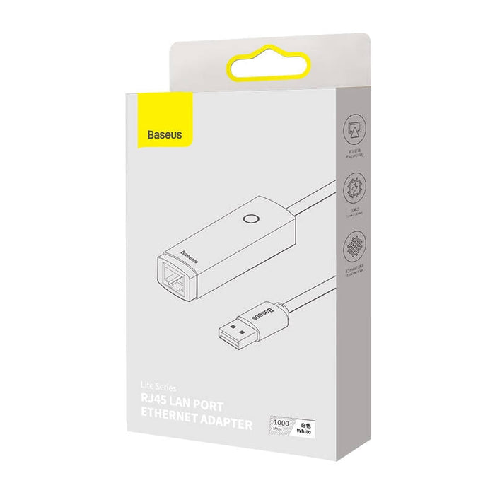 Мрежов адаптер Baseus Lite USB към RJ45 1000Mbps бял