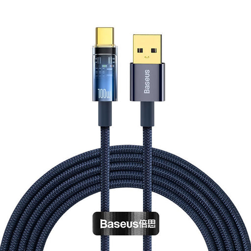 Кабел Baseus Explorer USB към USB - C 100W 2m син