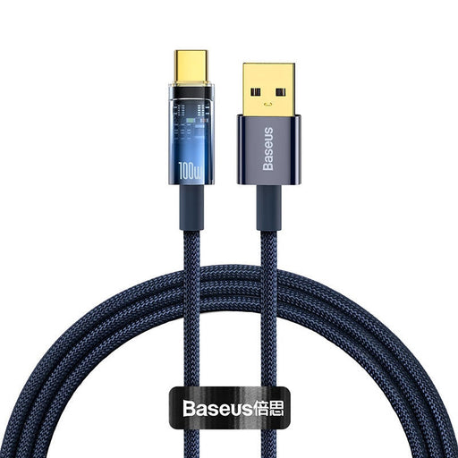 Кабел Baseus Explorer USB към USB - C 100W 1m син