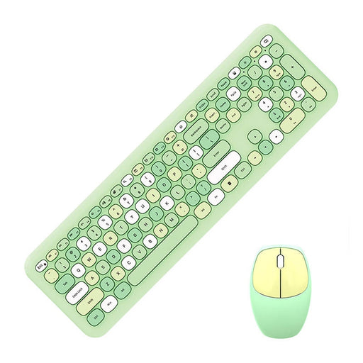 Безжичен комплект клавиатура + мишка MOFII 666 2.4G (зелен)