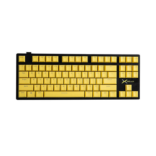 Безжична механична клавиатура Delux KM13DP 2.4G (черен&жълт)