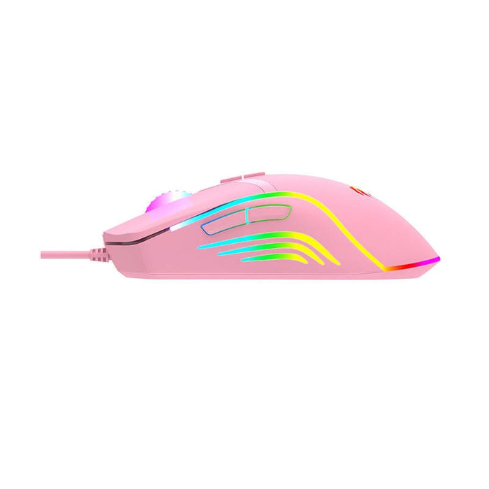 Гейминг мишка Havit MS1026, RGB, 1000-6400DPI, розова