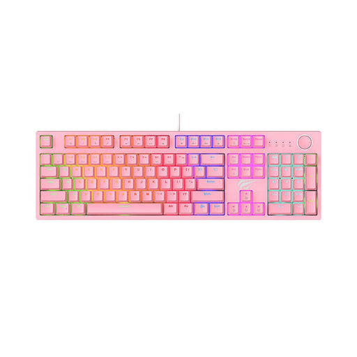Havit KB871L Механична гейминг клавиатура RGB (розов)