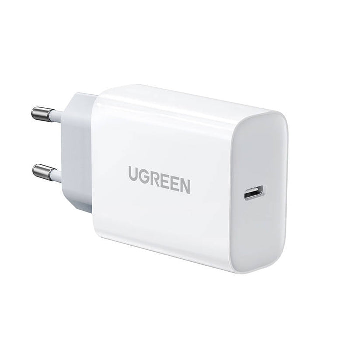 UGREEN USB - C стенно зарядно устройство 30W кабел (бял)