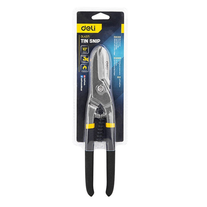 Ножици за метал Deli Tools EDL4371 10’’ черно - жълти