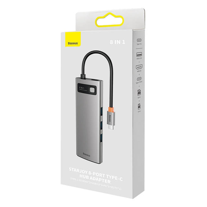 Хъб 8в1 Baseus Metal Gleam Series USB - C към 3x USB