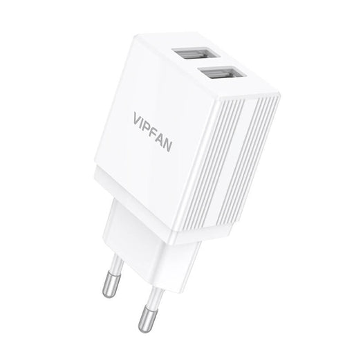 Адаптер Vipfan E02 2x USB 2.1А бял