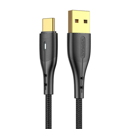 Кабел Vipfan Nano Gold X07 USB към USB - C 3A 1.2m Черен