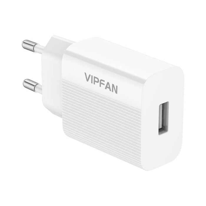 Адаптер Vipfan E01 1x USB 2.4A бял