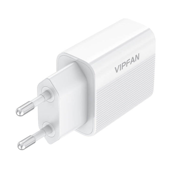 Адаптер Vipfan E01 1x USB 2.4A + Lightning кабел бял