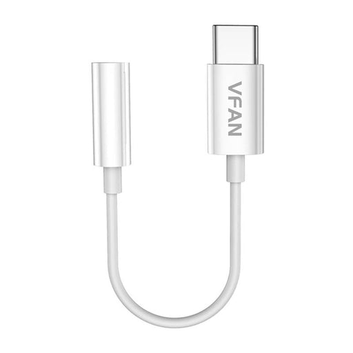 Кабел Vipfan L08 USB - C към мини жак 3.5mm AUX 10cm бял