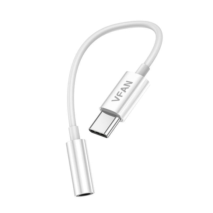 Кабел Vipfan L08 USB - C към мини жак 3.5mm AUX 10cm бял