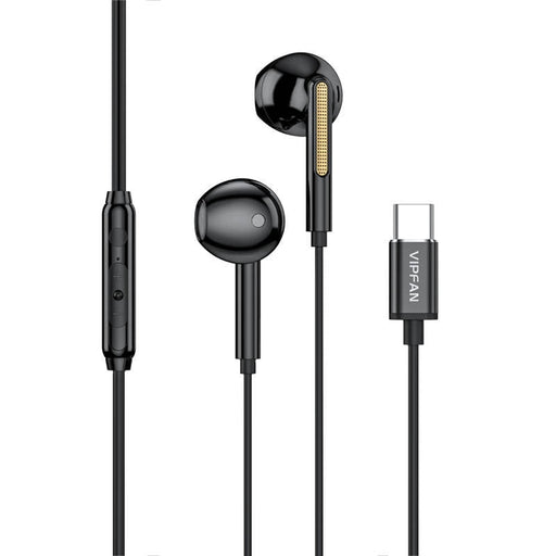 Слушалки с кабел Vipfan M11 USB - C черен