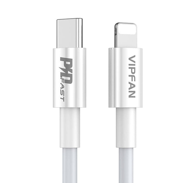 Kабел Vipfan P01 USB - C към Lightning 3A PD 1m бял