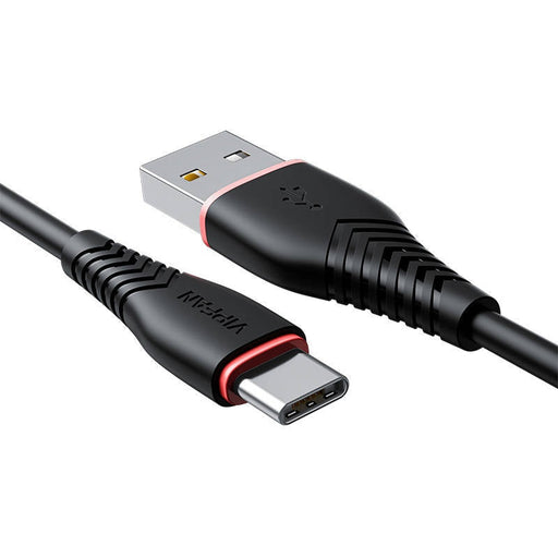 Кабел Vipfan Anti - Break X01 USB към USB - C 3A 1m Черен