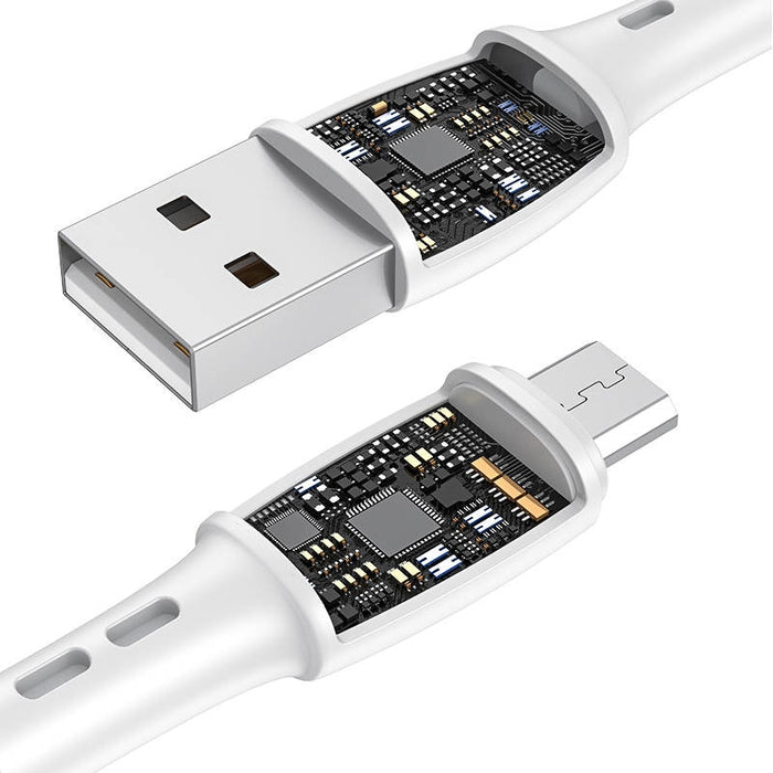 Кабел Vipfan Racing X05, USB към Micro USB, 3A, 2m, Бял