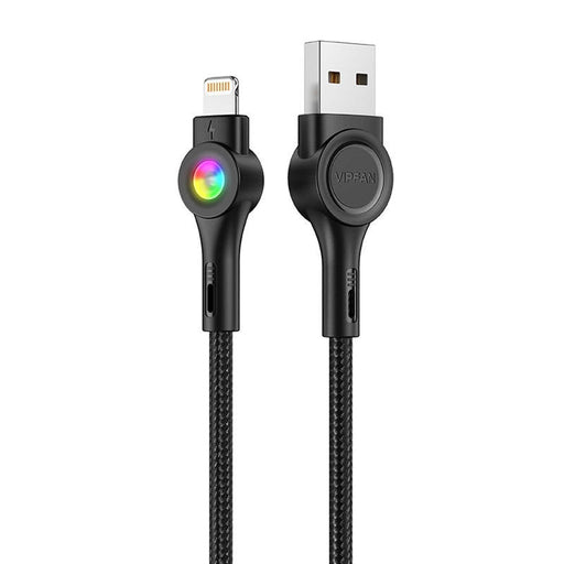 Кабел Vipfan Colorful X08 USB към Lightning 3A 1.2m черен
