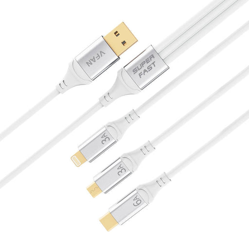 3в1 кабел Vipfan X15 USB - C / Lightning Micro 66W
